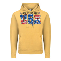 Vintage Mustard land of the free usa Vintage Hoodie - MaliasSmallBusiness