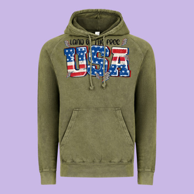 Land Of The Free Usa Vintage Hoodie Designed By Maliassmallbusiness