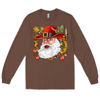 Chestnut Cowboy Santa Long Sleeve Tee - NancyCooperArtShop