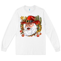 White Cowboy Santa Long Sleeve Tee - NancyCooperArtShop