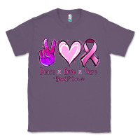 Lavender Peace love cure Breast Cancer Classic Tee - NancyCooperArtShop