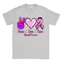 Moon Dust Peace love cure Breast Cancer Classic Tee - NancyCooperArtShop