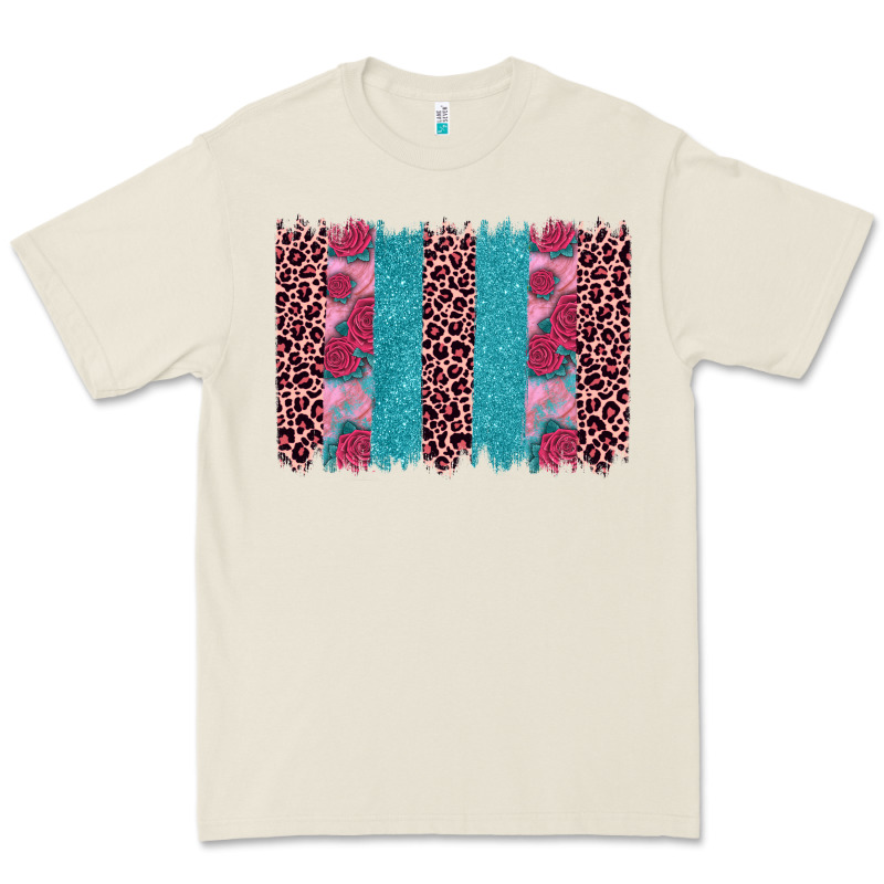 Valentines Day Leopard Rose Glitter Brush Stoke Premium Tee by JahusDesignShop | Teevron