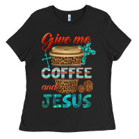Black give me coffee and jesus Ladies Tee - BundleAndBundleShop