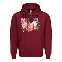 Burgundy Blessed Nana Gifts for Nana or Grandma Zipper Hoodie - Bettercallsaul