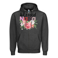 Charcoal Heather Blessed Nana Gifts for Nana or Grandma Zipper Hoodie - Bettercallsaul