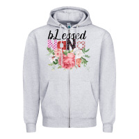 Heather Grey Blessed Nana Gifts for Nana or Grandma Zipper Hoodie - Bettercallsaul