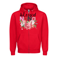 Red Blessed Nana Gifts for Nana or Grandma Zipper Hoodie - Bettercallsaul