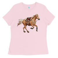 Bubblegum Pink horse body Ladies Tee - RanaPortraitStore