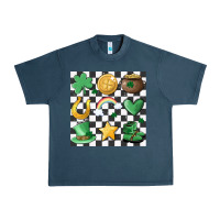 Midnight Navy checker board lucky charms Urban Heavy Tee - MaliasSmallBusiness
