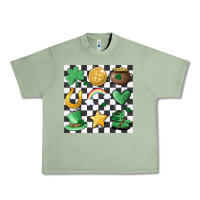 Oil Green checker board lucky charms Urban Heavy Tee - MaliasSmallBusiness