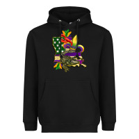Black louisiana map american flag mardi gras Heavyweight Hoodie - CowGirlArtShop