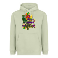 Matcha louisiana map american flag mardi gras Heavyweight Hoodie - CowGirlArtShop