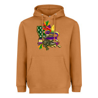 Meerkat louisiana map american flag mardi gras Heavyweight Hoodie - CowGirlArtShop