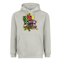 Moon Dust louisiana map american flag mardi gras Heavyweight Hoodie - CowGirlArtShop