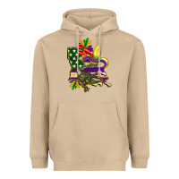Mushroom louisiana map american flag mardi gras Heavyweight Hoodie - CowGirlArtShop