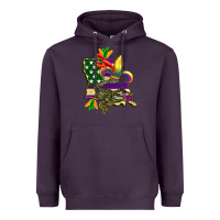 Plum louisiana map american flag mardi gras Heavyweight Hoodie - CowGirlArtShop