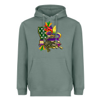 Sage louisiana map american flag mardi gras Heavyweight Hoodie - CowGirlArtShop