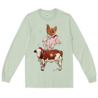 Matcha Merry Christmas Farm Animals Long Sleeve Tee - MaliasSmallBusiness