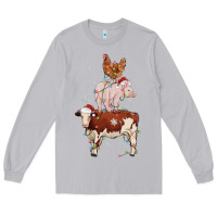 Moon Dust Merry Christmas Farm Animals Long Sleeve Tee - MaliasSmallBusiness
