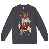 Smoke Merry Christmas Farm Animals Long Sleeve Tee - MaliasSmallBusiness