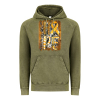 Vintage Olive finding the cure starts with hope childhood cancer awareness  with bac Vintage Hoodie - Jasminsmagicworld