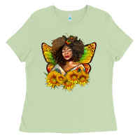 Matcha butterfly afro woman juneteenth Ladies Tee - AdoDesignShop