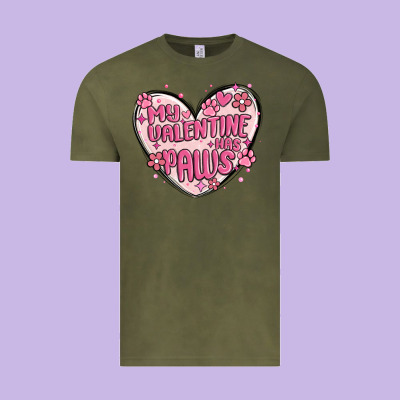 My Valentine Has Paws Vintage Tee Designed By Maliassmallbusiness