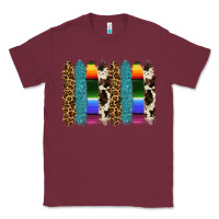 Burgundy serape leopard tooled leather cowhide background Classic Tee - RanaPortraitStore