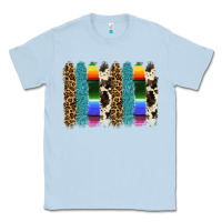 Dusty Blue serape leopard tooled leather cowhide background Classic Tee - RanaPortraitStore