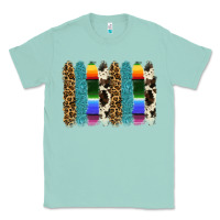 Seafoam serape leopard tooled leather cowhide background Classic Tee - RanaPortraitStore