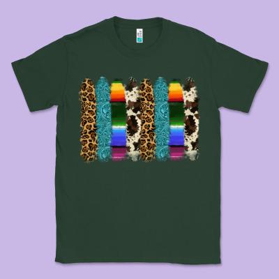 Serape Leopard Tooled Leather Cowhide Background Classic Tee Designed By Ranaportraitstore
