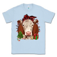 Dusty Blue Christmas Hereford Classic Tee - JahusDesignShop
