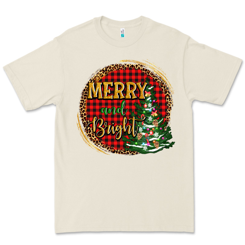 Merry And Bright Christmas Tree Premium Tee by AdoDesignShop | Teevron