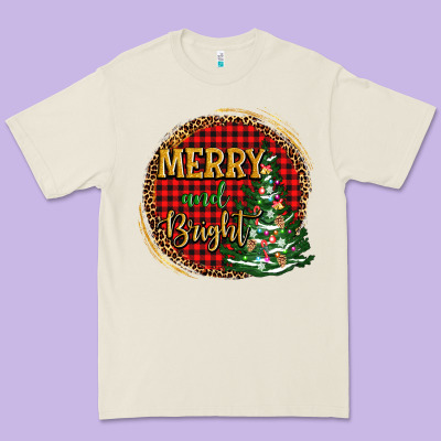 Merry And Bright Christmas Tree Premium Tee Designed By Adodesignshop
