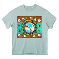 Arona baseball turquoise sunflower Heavy Core Tee - JahusDesignShop
