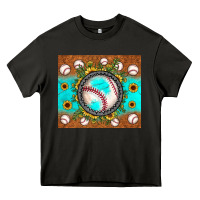 Asphalt baseball turquoise sunflower Heavy Core Tee - JahusDesignShop