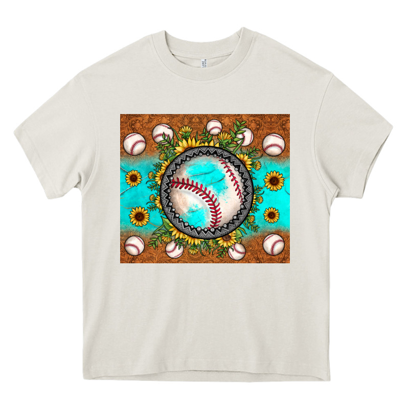 Baseball Turquoise Sunflower Heavy Core Tee by JahusDesignShop | Teevron