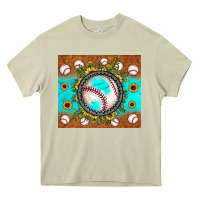 Mossy baseball turquoise sunflower Heavy Core Tee - JahusDesignShop