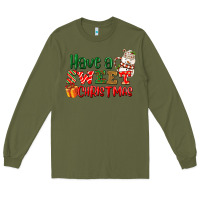 Army Green Have a sweet Christmas Long Sleeve Tee - NancyCooperArtShop