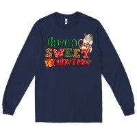 Navy Have a sweet Christmas Long Sleeve Tee - NancyCooperArtShop