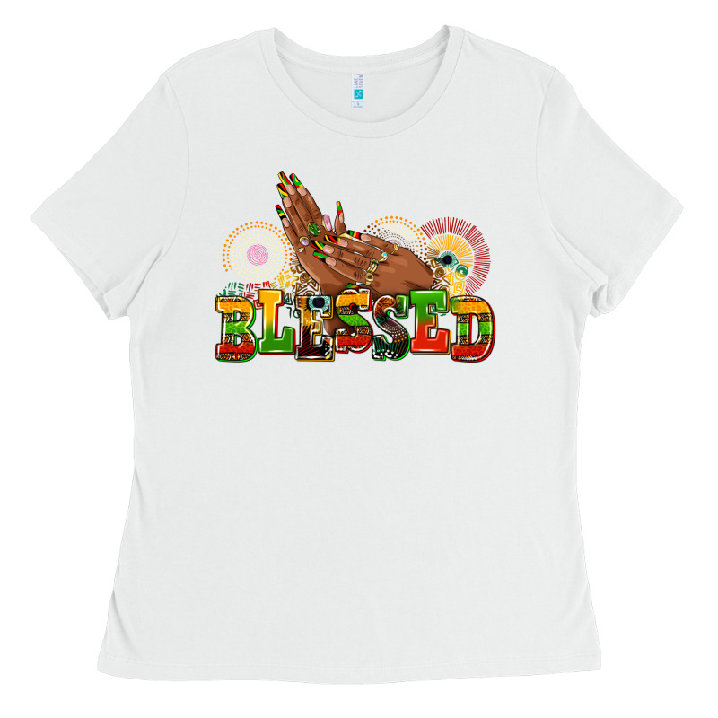 Blessed Afro Woman Hands Ladies Tee by AdoDesignShop | Teevron