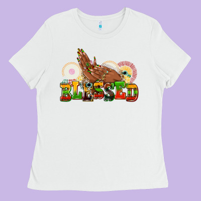Blessed Afro Woman Hands Ladies Tee Designed By Adodesignshop
