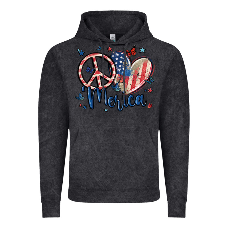 Peace Love 'merica Vintage Hoodie by MaliasSmallBusiness | Teevron