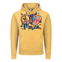 Vintage Mustard peace love 'merica Vintage Hoodie - MaliasSmallBusiness