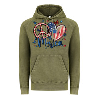 Vintage Olive peace love 'merica Vintage Hoodie - MaliasSmallBusiness