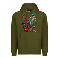 Army Green christmas love Premium Hoodie - JahusDesignShop