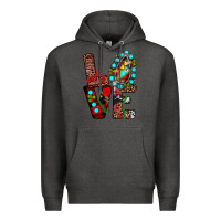 Charcoal Heather christmas love Premium Hoodie - JahusDesignShop