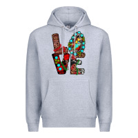 Heather Grey christmas love Premium Hoodie - JahusDesignShop