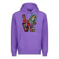 Purple christmas love Premium Hoodie - JahusDesignShop
